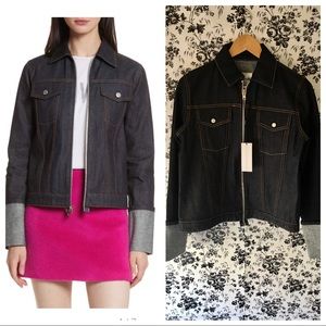 Helmut Lang Blue Denim Jeans Jacket Zip Dark Wash